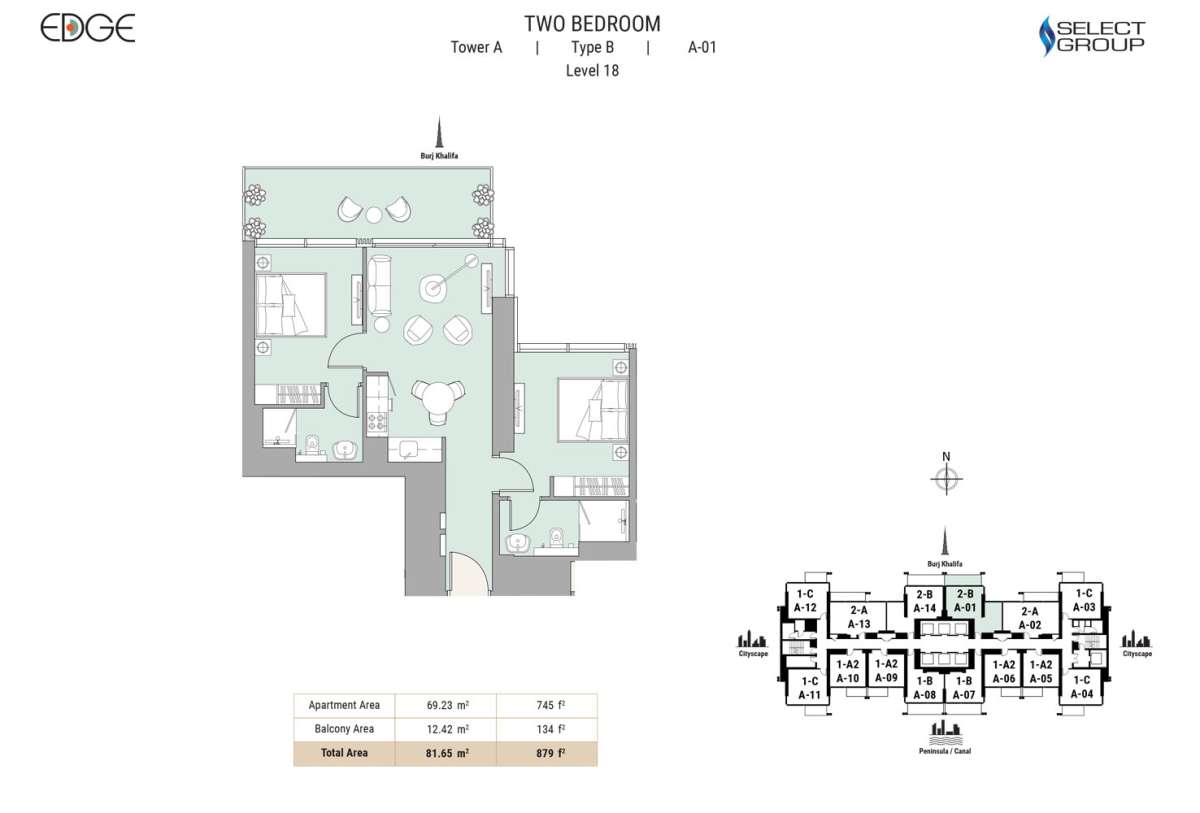 Type B, Level 18, A-01 - The Edge Tower 1